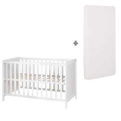 Chambre et rangement-Chambre-Lit bébé, lit enfant-Lit Cododo ROBA - Blanc - 60x120 cm - 5 barres amovibles