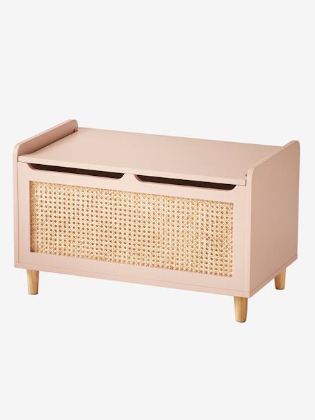 Coffre à jouets cannage POÉSIE rose 3 - vertbaudet enfant 