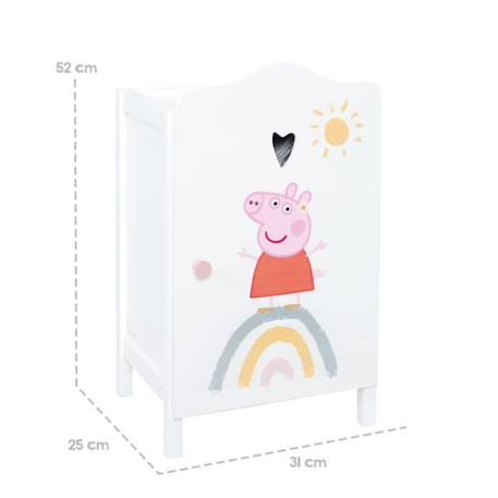 Armoire pour vêtements de poupée Peppa Pig ROBA - Blanc/Rose - H 52 x L 31 x P 25 cm BLANC 4 - vertbaudet enfant 