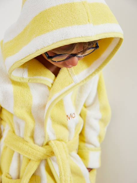 Peignoir de bain enfant rayures TRANSAT rayé jaune+rayé violet 3 - vertbaudet enfant 