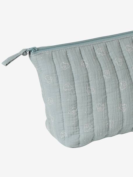 Trousse de toilette en gaze de coton bleu grisé+rose 4 - vertbaudet enfant 