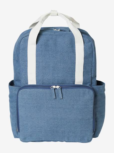 Sac à dos à langer vertbaudet denim bleached+gris chiné 2 - vertbaudet enfant 