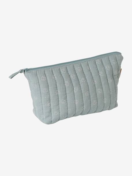 Trousse de toilette en gaze de coton bleu grisé+rose 3 - vertbaudet enfant 