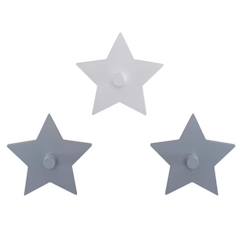 Chambre et rangement-Crochet mural 'Little Stars' - ROBA - Forme d'étoile - Patère Bébé - 3 pièces
