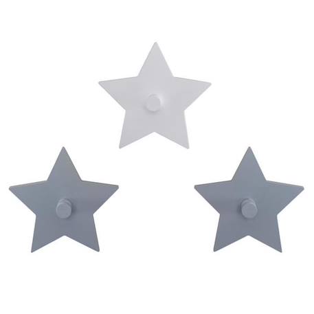 Crochet mural 'Little Stars' - ROBA - Forme d'étoile - Patère Bébé - 3 pièces GRIS 1 - vertbaudet enfant 