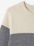 Pull colorblock garçon maille fantaisie bleu nuit+vert d'eau 3 - vertbaudet enfant 