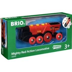 -Locomotive Rouge Puissante à piles BRIO - Circuit de train en bois - Ravensburger - Dès 3 ans - 33592