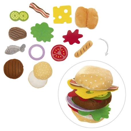 Ensemble d'accessoires pour barbecue - ROBA - Aliments en peluche - 14 pièces - Multicolore JAUNE 3 - vertbaudet enfant 