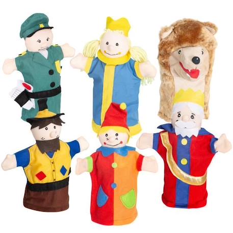 ROBA Set de 6 Marionnettes à Main pour Théâtre de Guignol en Tissu BLEU 1 - vertbaudet enfant 
