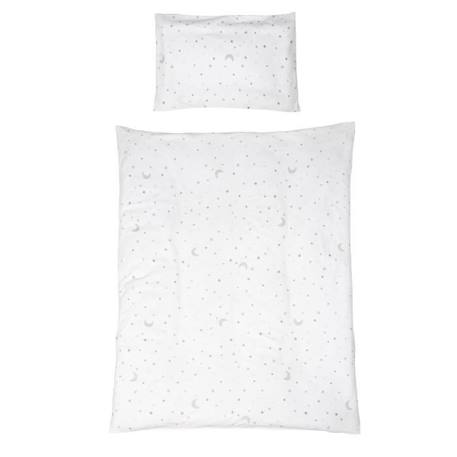 ROBA Parure de lit Bébé Sternenzauber - Housse de Couette 100x135 cm +  Taie 40x60 cm blanc - Roba