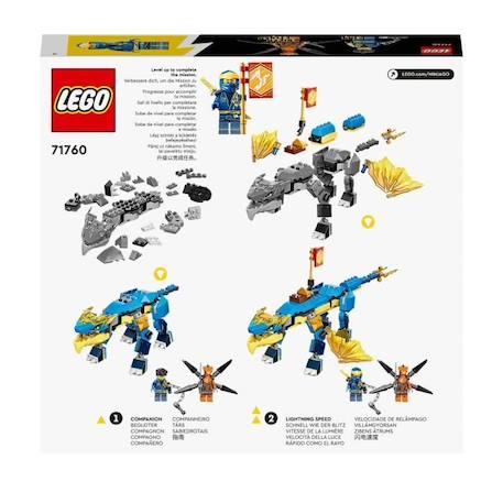 LEGO® 71760 NINJAGO L’Évolution Dragon Du Tonnerre De Jay, Set avec Figurine de Serpent avec bannière de mission à collectionner ROUGE 6 - vertbaudet enfant 