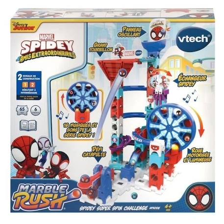 Circuit à billes interactif - VTECH - Marble Rush Spidey Super Spin Challenge - 65 pièces - 4 ans + BLANC 2 - vertbaudet enfant 