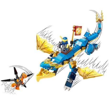 LEGO® 71760 NINJAGO L’Évolution Dragon Du Tonnerre De Jay, Set avec Figurine de Serpent avec bannière de mission à collectionner ROUGE 2 - vertbaudet enfant 