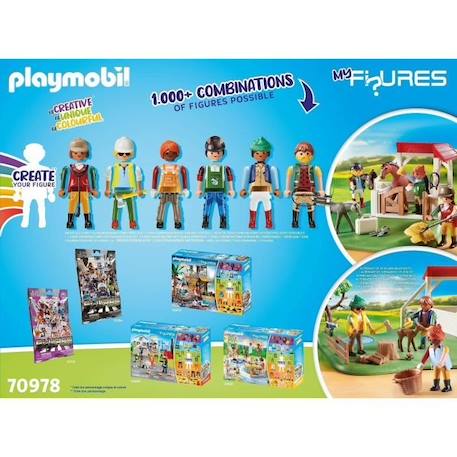 PLAYMOBIL - 70978 - My Figures: Ranch équestre - Figures - Combinez vos  personnages Animaux & Nature bleu - Playmobil