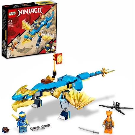 LEGO® 71760 NINJAGO L’Évolution Dragon Du Tonnerre De Jay, Set avec Figurine de Serpent avec bannière de mission à collectionner ROUGE 1 - vertbaudet enfant 