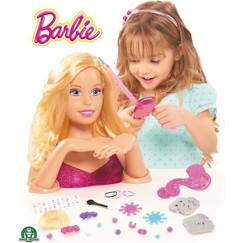 Jouet-Poupons et poupées-Poupons et accessoires-Tête à coiffer Barbie - Giochi Preziosi - 38 cm - Rose - Jouet de coiffure