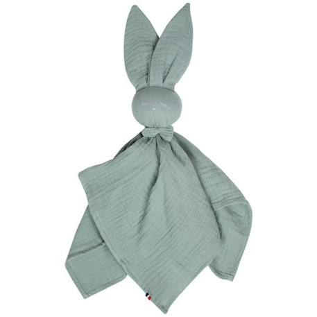 Doudou plat Lapin personnalisable Jeanne - Sevira Kids - Vert - Gaze de coton - 50x50cm VERT 1 - vertbaudet enfant 