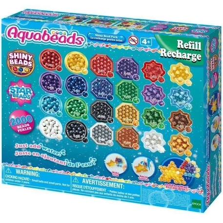 Recharge perles éclats Aquabeads - 2000 perles de 8 couleurs et 3 formes BLEU 1 - vertbaudet enfant 