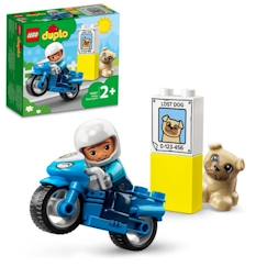 Jouet-Jeux d'imagination-LEGO® 10967 DUPLO La Moto De Police, Jouet Pour les Enfants de 2 Ans et Plus, Développement De La Motricité Fine