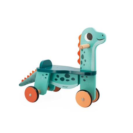 Porteur bébé en bois JANOD - Dinosaure Portosaurus - Roues silencieuses - Dès 12 mois BLEU 1 - vertbaudet enfant 