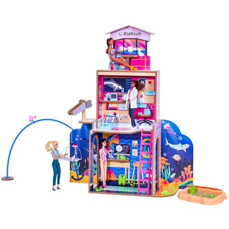 KidKraft - Maison de poupées 2-in-1 Beach & Rescue Center en bois avec 50 accessoires inclus ROSE 1 - vertbaudet enfant 