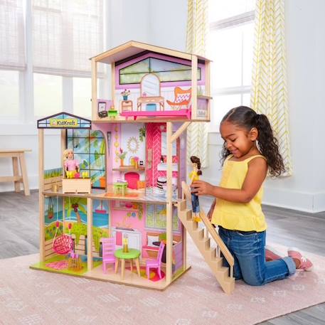 KidKraft - Maison de poupées Blooming Spring Garden en bois avec 31 accessoires inclus ROSE 2 - vertbaudet enfant 