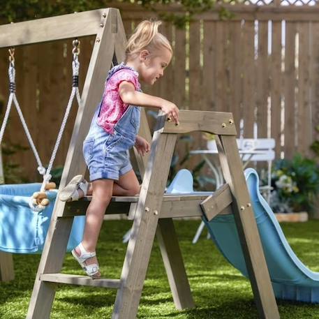 KidKraft - Aire de jeux en bois pour enfant First Play avec balançoire et toboggan BLEU 4 - vertbaudet enfant 