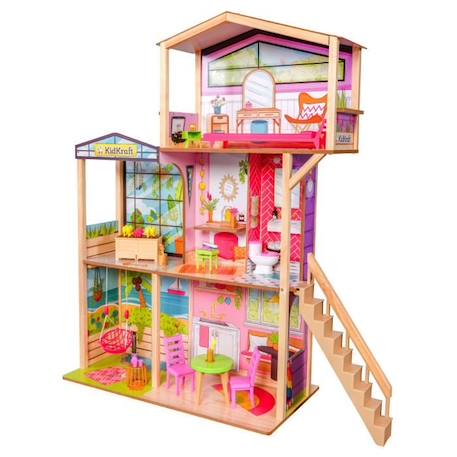 KidKraft - Maison de poupées Blooming Spring Garden en bois avec 31 accessoires inclus ROSE 1 - vertbaudet enfant 