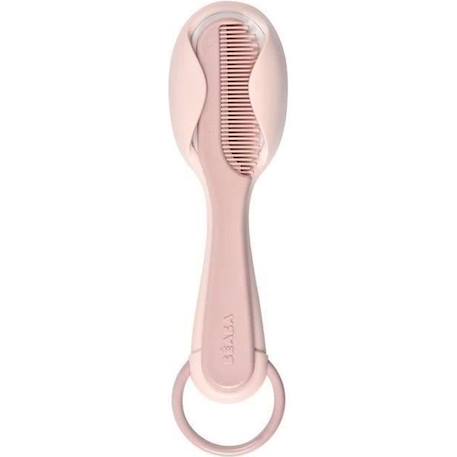 BÉABA, Peigne + brosse à cheveux, bébé/enfant, Système de rangement du peigne intégré au dos de la brosse, Old Pink ROSE 1 - vertbaudet enfant 