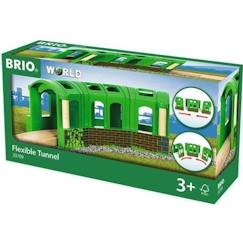 Jouet-Jeux d'imagination-Brio - 33709 - Tunnel Modulable - 2 possibilités : tout droit ou courbé - Accessoire circuit de train en bois - A partir de 3 ans