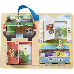 Jouet-Jeu éducatif en bois - MELISSA & DOUG - Planche À Serrures Et Verrous - Multicolore - A partir de 3 ans