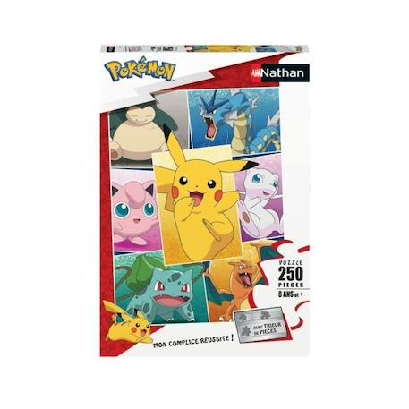 Puzzle 250 pièces - NATHAN - Types de Pokémon - Pour enfants dès 8 ans JAUNE 1 - vertbaudet enfant 