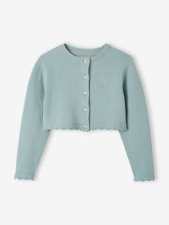 -Gilet fille boléro maille pointelle cérémonie