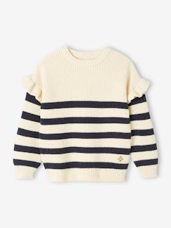 Pull manches volantées fille  - vertbaudet enfant