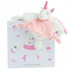 Jouet-Premier âge-Doudous et jouets en tissu-Doudou - DOUDOU ET COMPAGNIE - Licorne rose - 22 cm - Fille - Enfant - Rose