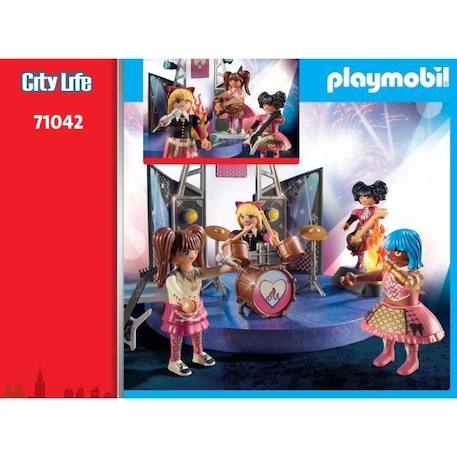 PLAYMOBIL - 71042 - City Life L'école - Groupe de rock - Promo pack musiciens BLEU 5 - vertbaudet enfant 