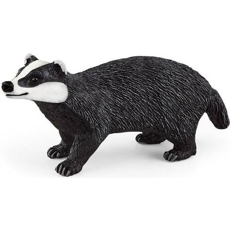 Figurine - SCHLEICH - Blaireau - Animal nocturne de la famille des mustélidés - Pelage noir et blanc BEIGE 1 - vertbaudet enfant 