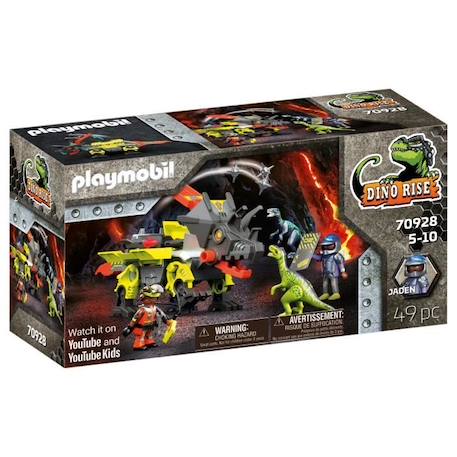 Playmobil - 70928 - Dino Rise - Robot-Dino de Combat - Avec 2 personnages et accessoires JAUNE 1 - vertbaudet enfant 