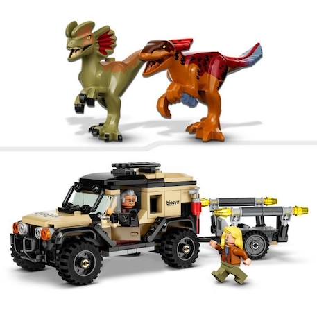 LEGO® 76951 Jurassic World Le Transport du Pyroraptor et du Dilophosaurus, Dinosaures avec Buggy Tout-Terrain, dès 7 Ans NOIR 3 - vertbaudet enfant 