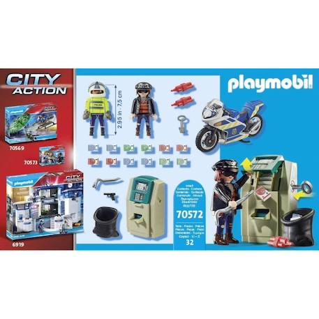 PLAYMOBIL - 70572 - City Action - Policier avec moto et voleur - Bleu - A partir de 4 ans - Mixte BLEU 4 - vertbaudet enfant 