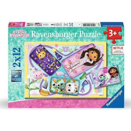 Puzzles - Ravensburger - Soirée pyjama Gabby's Dollhouse - Dessins animés et BD - Moins de 100 pièces - Mixte BLANC 1 - vertbaudet enfant 
