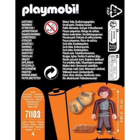 PLAYMOBIL - Naruto Shippuden - Figurine Gaara avec accessoires - 8 pièces BLEU 4 - vertbaudet enfant 
