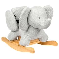 Jouet-NATTOU - Bascule éléphant en jacquard Tembo - 64 x 34 cm - 10 à 36 mois - 100% coton - Gris