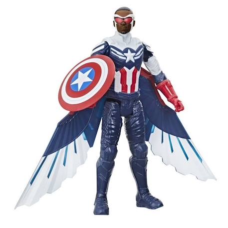 MARVEL AVENGERS - Titan Hero Series - Figurine Captain America de 30 cm avec des ailes - pour enfants à partir de 4 ans BLEU 2 - vertbaudet enfant 