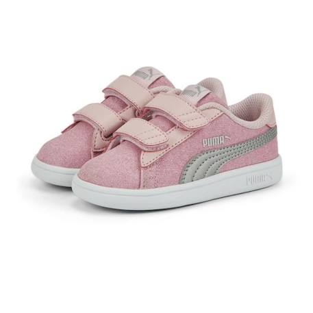 Basket Puma SMASH V2 GLITZ GLAM Bébé - Rose ROSE 2 - vertbaudet enfant 