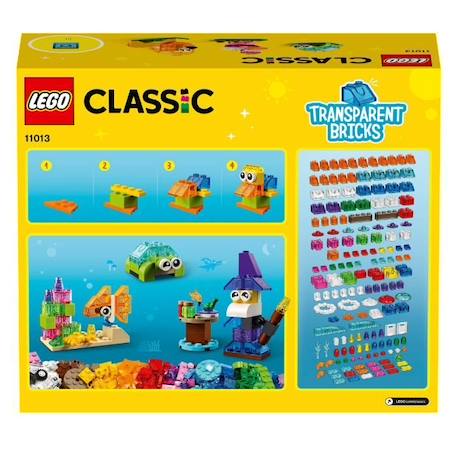 LEGO® 4+ Classic 11013 Briques transparentes créatives, Jeu de construction en briques incluant des animaux pour enfants JAUNE 5 - vertbaudet enfant 