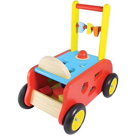 Porteur - Pousseur multiactivités en bois VILAC - 3 en 1 - Rouge - Mixte - A partir de 12 mois ROUGE 1 - vertbaudet enfant 