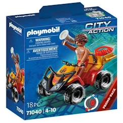 Jouet-Jeux d'imagination-PLAYMOBIL - City Action 71040 Sauveteur en mer et quad - Blanc - Enfant - Mixte - A partir de 4 ans