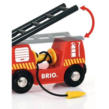 BRIO - Caserne de Pompiers en Bois avec Accessoires et Véhicules de Pompiers pour Enfants à partir de 3 ans ROUGE 5 - vertbaudet enfant 