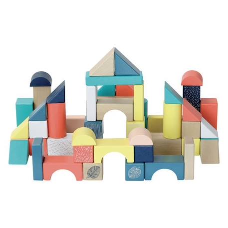 Jeu de construction en bois - VILAC - Sous la Canopée - 54 cubes - Multicolore - A partir de 24 mois BEIGE 1 - vertbaudet enfant 